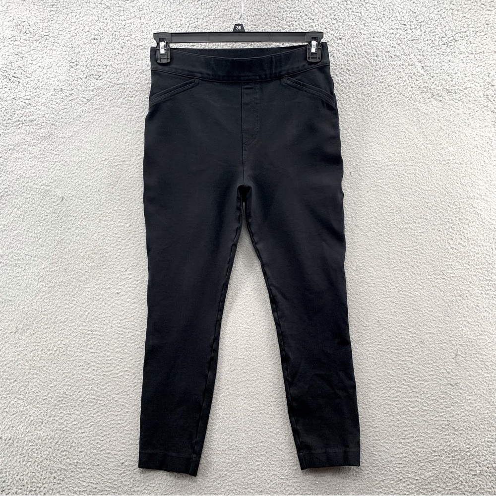 SPANX The Perfect Pants Black Ankle Seam Slit Back Hem Skinny Leggings Size M